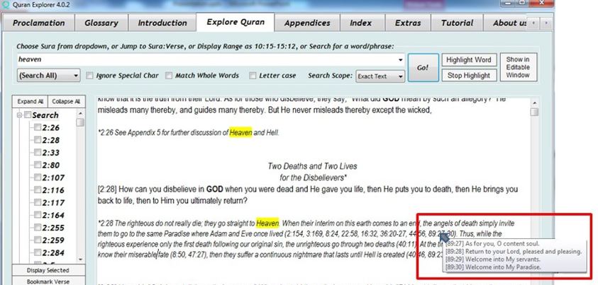 Photo: Do you know:

For the FIRST TIME, Introducing QE with Mouse Over To Display Verse feature.

This means you take your screen cursor on a verse number, and QE displays that verse from Quran as a tooltip.

Not only this, if you mouse over a verse range, QE displays all verses in that range as a tooltip